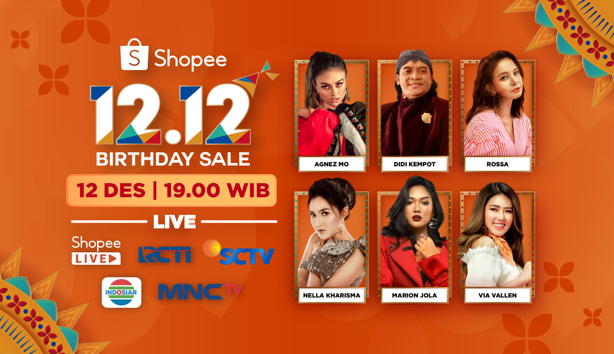 Malam ini! TV Show Shopee 12.12 Birthday Sale Bertabur Bintang