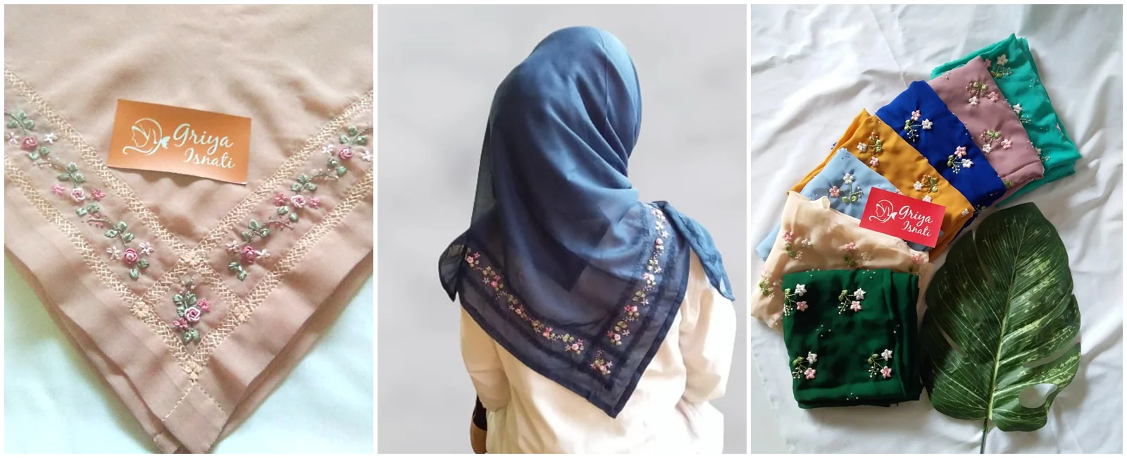 Produk unggulan Griya Isnati, Hijab Segi Empat Sulam
