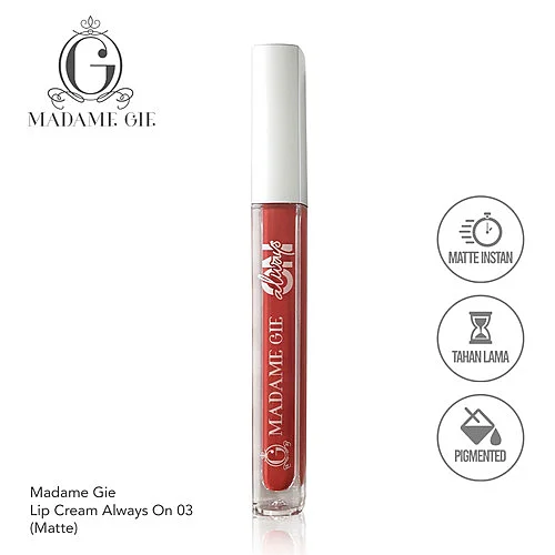 lip cream lokal terbaik Madame Gie Always On Lip Cream - MakeUp Lip Cream Lipstik