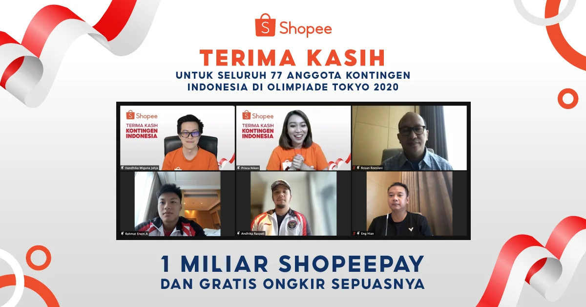 Apresiasi Pahlawan Olimpiade Tokyo 2020, Shopee Beri Rp 1M & Gratis Ongkir Sepuasnya untuk Seluruh Kontingen Indonesia