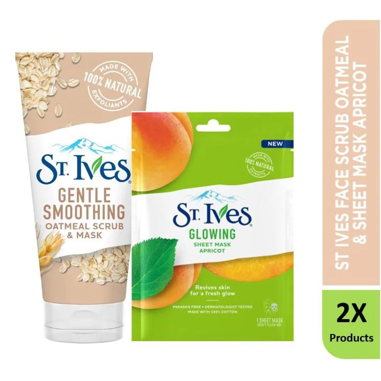 St. Ives Face Scrub Oatmeal & Sheet Mask Apricot