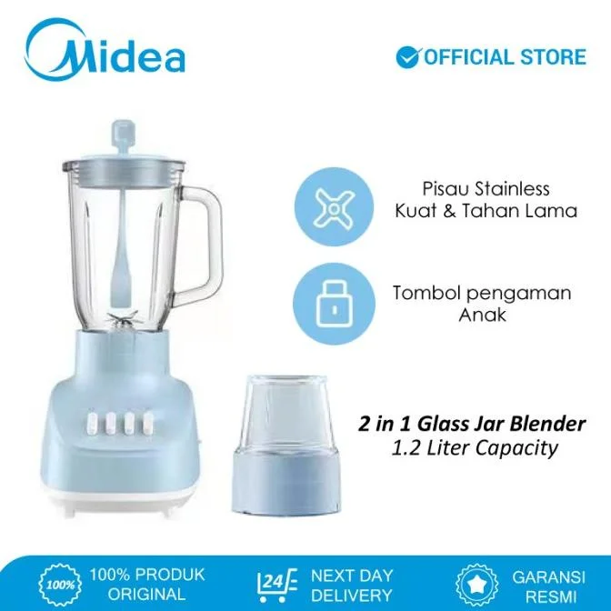 Midea Blender Kaca 1.2 Liter 2in1 - BL6008BW
