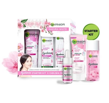 Garnier Sakura Glow Hyaluron Skincare Starter Kit X Chelsea shopee