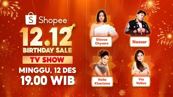 Glenca Chysara, Nassar, Nella Kharisma, dan Via Vallen dalam Shopee 12.12 Birthday Sale TV Show