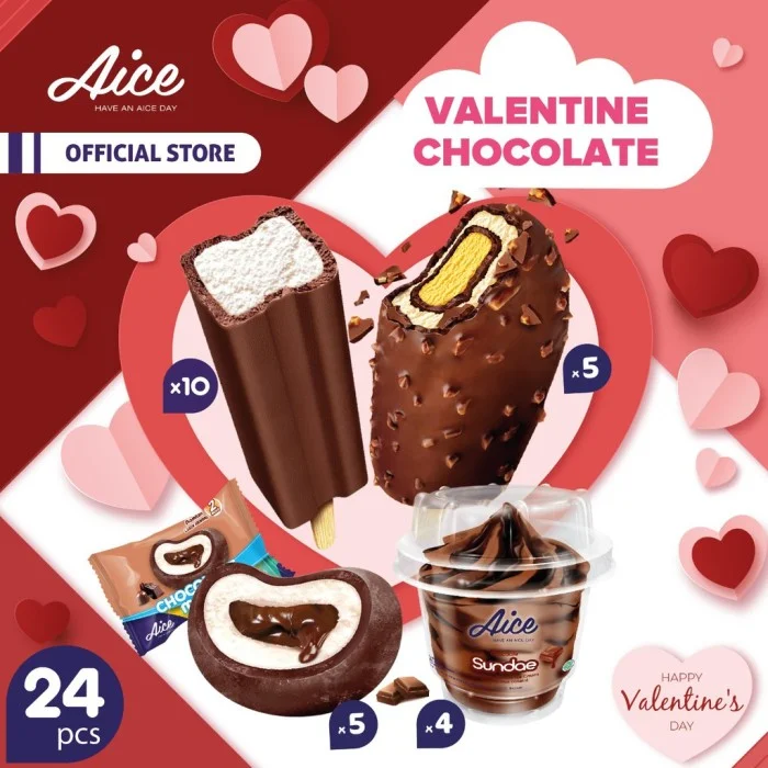 hampers valentine Paket Es Krim Aice Ice Cream Special Valentine Chocolate