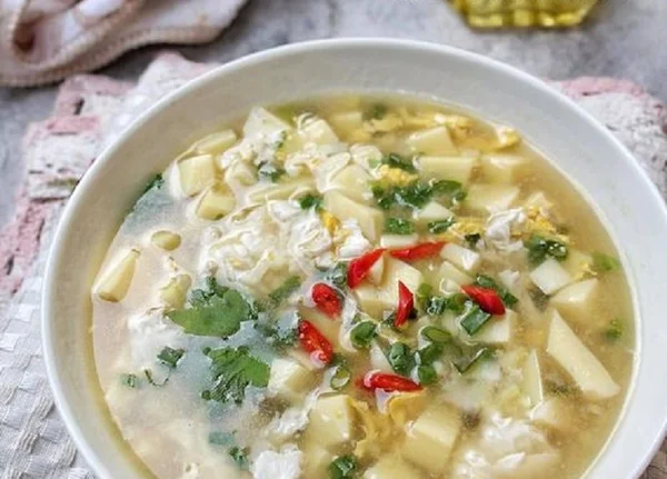 sup telur tofu menu sahur diet