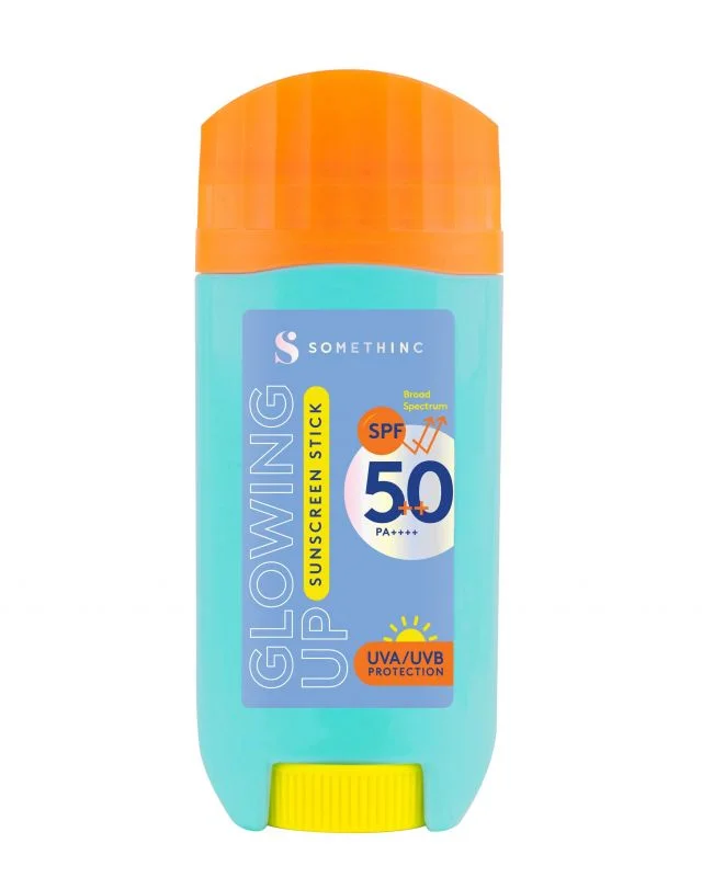 Somethinc Glowing Up Sunscreen Stick SPF 50++ PA ++++ urutan skincare pagi