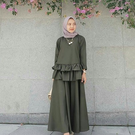 model gamis brokat untuk orang gemuk biar kelihatan langsing 3