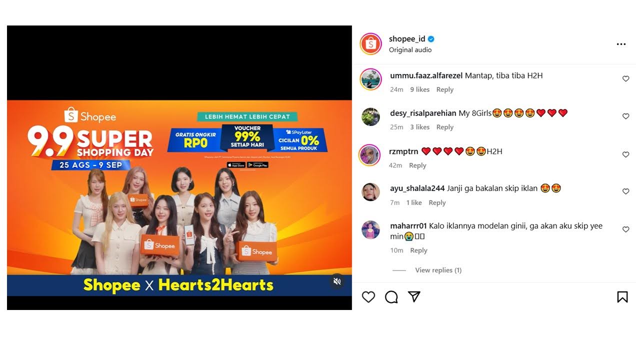 iklan hearts2hearts shopee